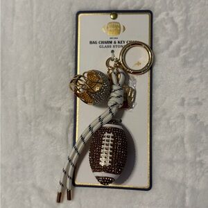 Bling Football Bag Charm and Keychain